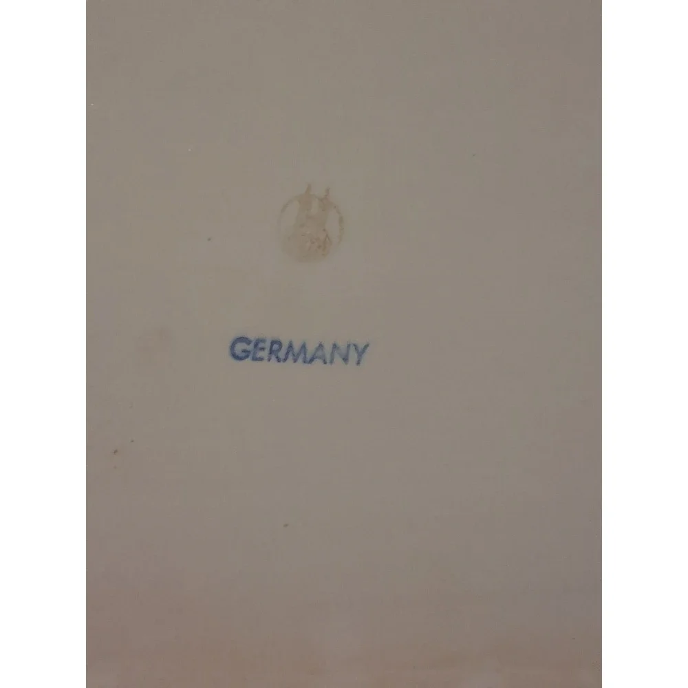 Vintage Germany Tiger Maple Wood and White Ceramic Bread Box Storage Container